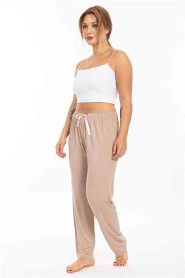 Ms Bayan Viskon Pijama Tek Alt 25y Evm BEJ