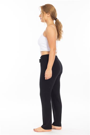 Ms Bayan Viskon Pijama Tek Alt 25y Evm SİYAH