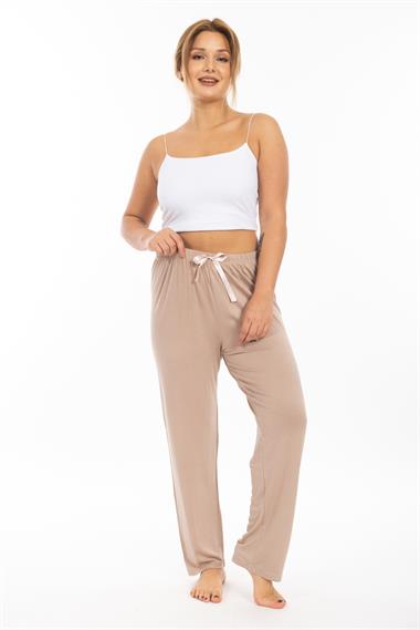 Ms Bayan Viskon Pijama Tek Alt 25y Evm BEJ