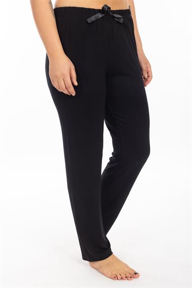 Ms Bayan Viskon Pijama Tek Alt 25y Evm SİYAH