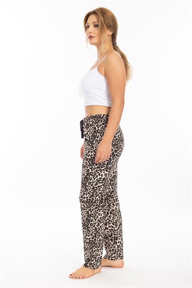 Ms Bayan Viskon Pijama Tek Alt 25y Evm LEOPAR