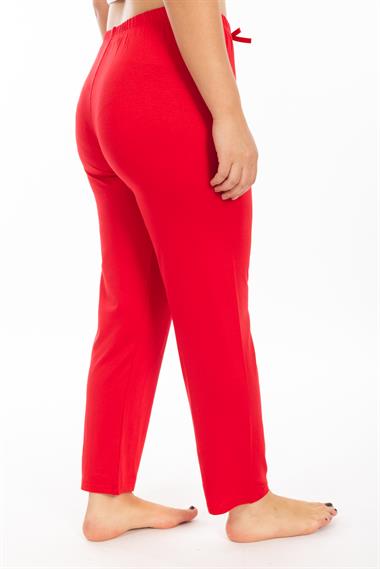 Ms Bayan Viskon Pijama Tek Alt 25y Evm KIRMIZI