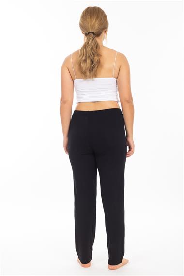 Ms Bayan Viskon Pijama Tek Alt 25y Evm SİYAH