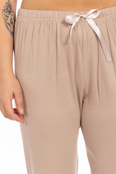 Ms Bayan Viskon Pijama Tek Alt 25y Evm BEJ