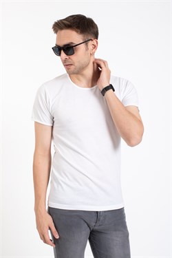 Msrl 0 Yaka Basıc K. Kol Tshırt Beyaz