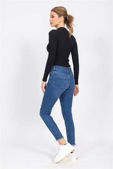 New Loık Bayan Kot Pantolon 18y Kso Koyu Mavi
