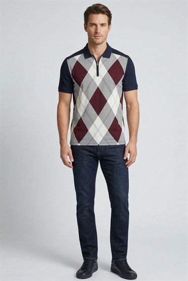 Nxt Erkek Polo Yaka K.Kol Tshırt 20y Kso Lacivert Bordo