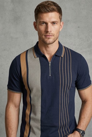 Nxt Erkek Polo Yaka K.Kol Tshırt 20y Kso LACİVERT/KAHVE