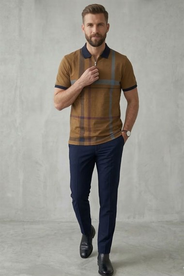 Nxt Erkek Polo Yaka K.Kol Tshırt 20y Kso Kahve Lacivert