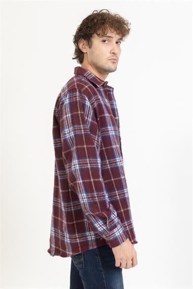 Oduncu Ekose Gömlek 2180 1 Bordo