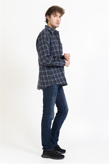 Oduncu Ekose Gömlek 2180 5/İndigo