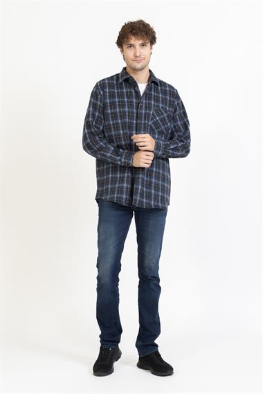 Oduncu Ekose Gömlek 2180 5/İndigo