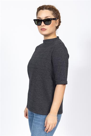 Opus Kadın O Yaka K.Kol Sweat 24k Ptk KAZ/AYAGI DESENLİ