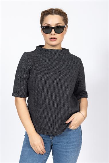 Opus Kadın O Yaka K.Kol Sweat 24k Ptk KAZ/AYAGI DESENLİ