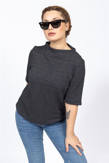 Opus Kadın O Yaka K.Kol Sweat 24k Ptk KAZ/AYAGI DESENLİ