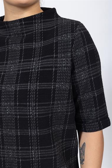 Opus Kadın O Yaka K.Kol Sweat 24k Ptk Siyah Gri Çiz.