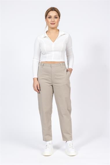 Reserved Gabardin Kanvas Pantolon 24y kso KREM