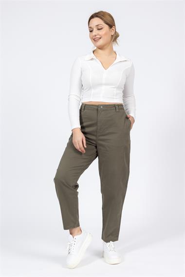 Reserved Gabardin Kanvas Pantolon 24y kso YEŞİL