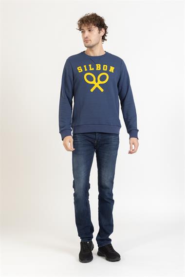 Sılbon Unisex O Yaka Baskılı U.Kol Sweat 23y Kso LACİVERT