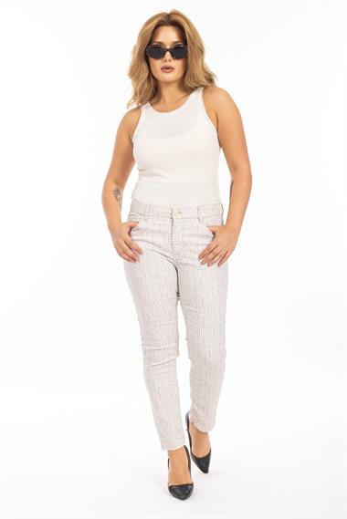 Thom Kadın Hose Desenli 5 Cep Kanvas Pantolon 25y Ymz BEJ