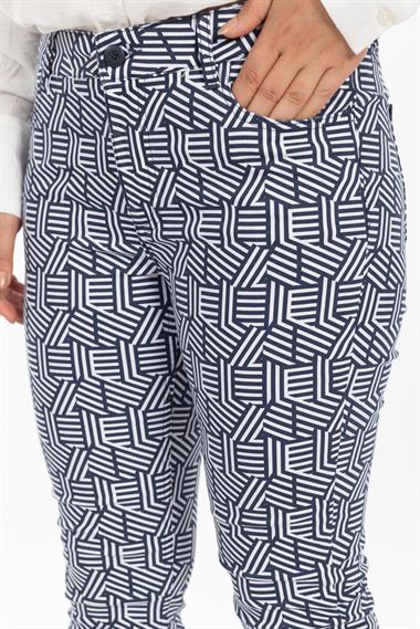 Thom Kadın Hose Desenli 5 Cep Kanvas Pantolon 25y Ymz LACİVERT