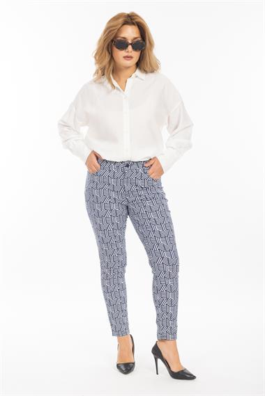 Thom Kadın Hose Desenli 5 Cep Kanvas Pantolon 25y Ymz LACİVERT