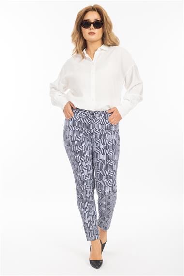 Thom Kadın Hose Desenli 5 Cep Kanvas Pantolon 25y Ymz LACİVERT