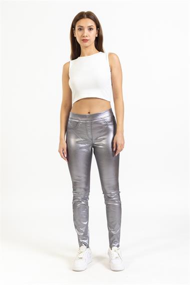 Thom Bayan Parlak Kanvas Pantolon 107 ymz GRİ