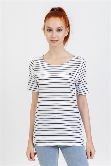 Mpl V Yaka Tshirt  22y o M&G SİYAH ÇİZGİLİ