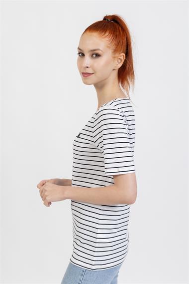 Mpl V Yaka Tshirt  22y o M&G SİYAH ÇİZGİLİ