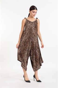 Vs Bayan Askılı Viskon Tulum LEOPAR