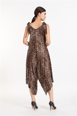 Vs Bayan Askılı Viskon Tulum LEOPAR