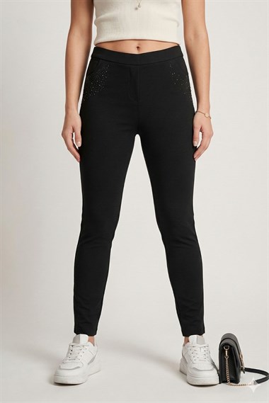 Vs Bayan Çelik Örgü Cebi Taşlı Tayt 21k 005 SİYAH