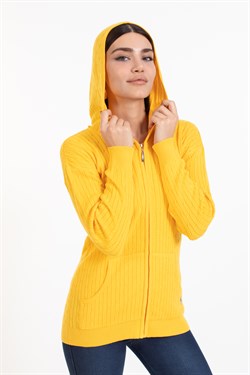 Vs Kadın Tam Fer.Kapş Pop Saç Örgü Hırka 21 113 SARI