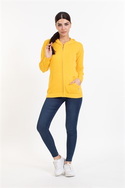 Vs Kadın Tam Fer.Kapş Pop Saç Örgü Hırka 21 113 SARI