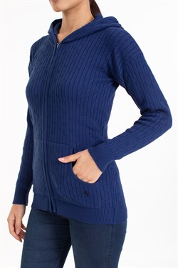 Vs Kadın Tam Fer.Kapş Pop Saç Örgü Hırka 21 113 LACİVERT