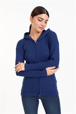 Vs Kadın Tam Fer.Kapş Pop Saç Örgü Hırka 21 113 LACİVERT