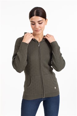 Vs Bayan Tam Fer.Kapş Pop Saç Örgü Hırka 21 113 HAKİ YEŞİL