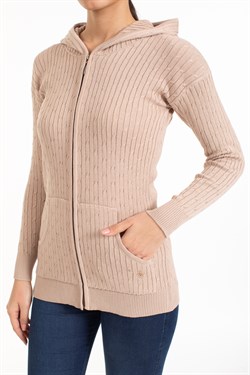 Vs Kadın Tam Fer.Kapş Pop Saç Örgü Hırka 21 113 PUDRA