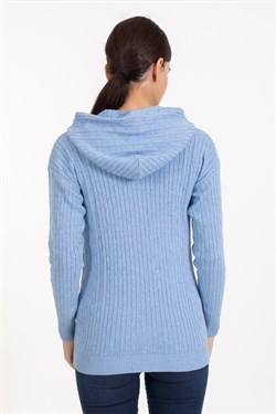 Vs Kadın Tam Fer.Kapş Pop Saç Örgü Hırka 21 113 MAVİ