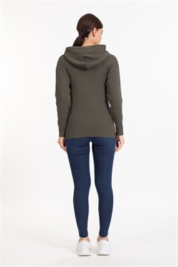 Vs Bayan Tam Fer.Kapş Pop Saç Örgü Hırka 21 113 HAKİ YEŞİL