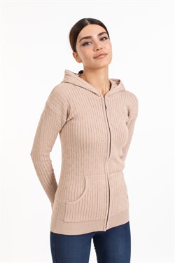 Vs Kadın Tam Fer.Kapş Pop Saç Örgü Hırka 21 113 PUDRA