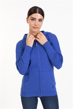 Vs Kadın Tam Fer.Kapş Pop Saç Örgü Hırka 21 113 SAX MAVİ