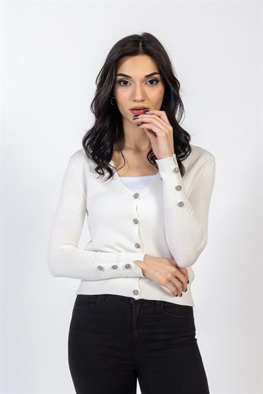 Vs Bayan Taşlı Hırka 22 604 Emy 23k EKRU