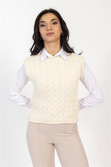 Vs Kadın Triko Kolsuz Kazak 21 359 Emy 23k TAŞ