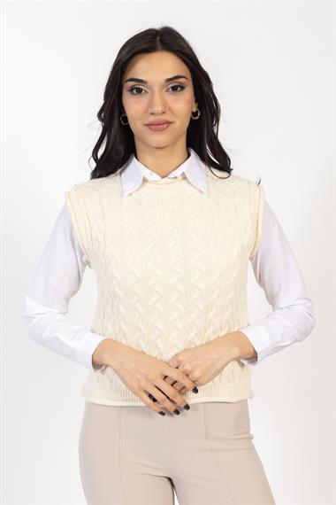 Vs Kadın Triko Kolsuz Kazak 21 359 Emy 23k TAŞ