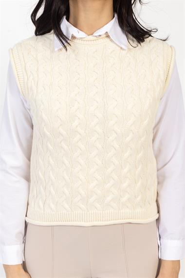 Vs Kadın Triko Kolsuz Kazak 21 359 Emy 23k TAŞ