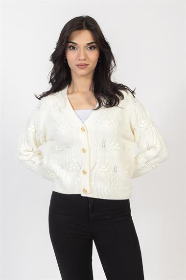 Vs Kadın Triko Örme Hırka 23 441 Emy 23k EKRU