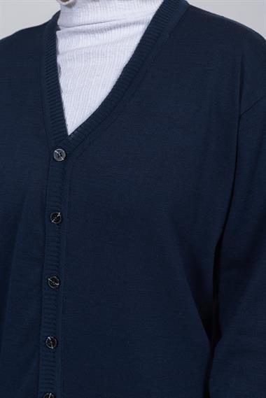 Vs Kadın V Yaka Dügmeli Düz U.Kol Hırka Trk Lacivert 1