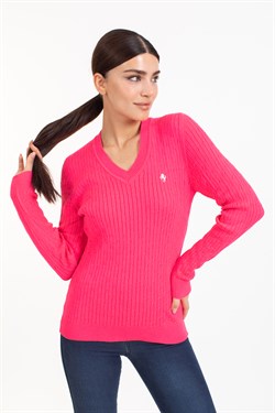 Vs Kadın V Yaka Saç Örgü U.Kol Bluz 21 110 PEMBE